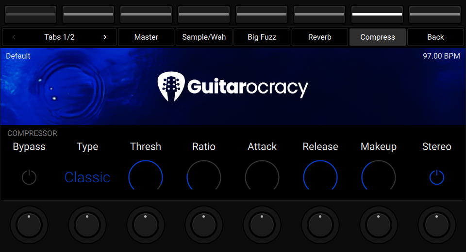 NKS3 controller view showing Compressor controls on Tab 1.